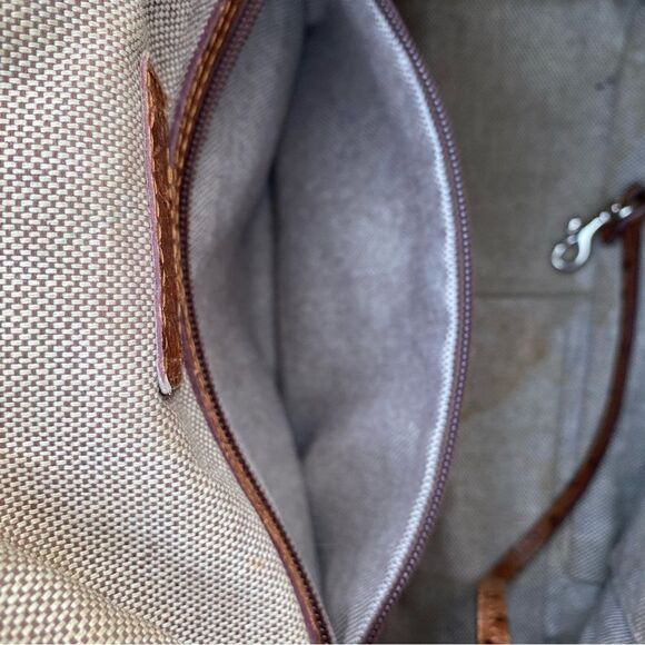 Vintage Dooney & Bourke Caramel/Cognac Ostrich Leather Shoulder/Tote Bag - Picture 8 of 13